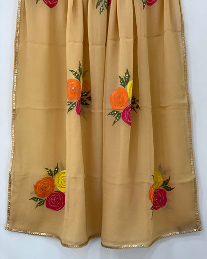 Blooming floral patterns Beige duppta