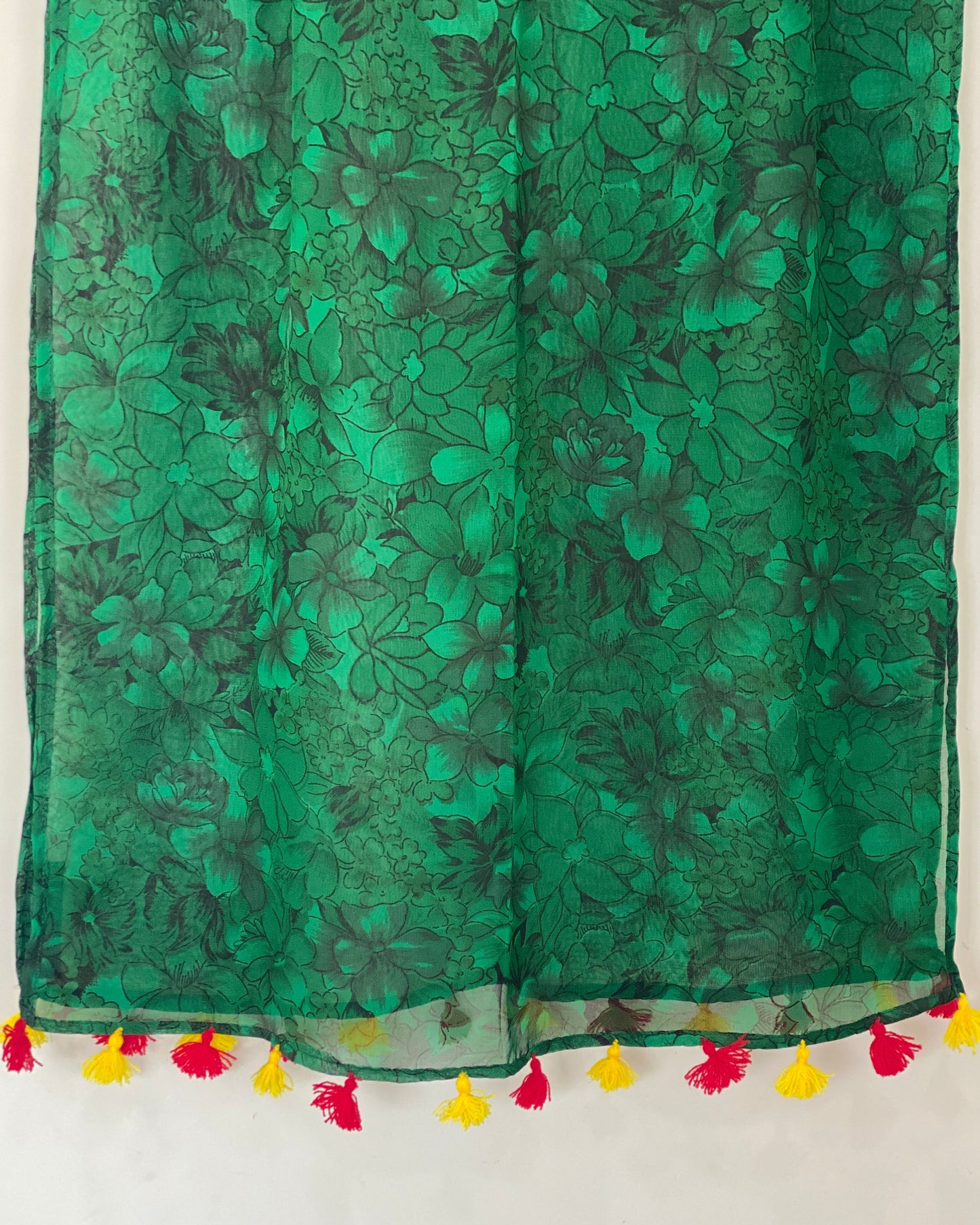 Forest green pure chiffon scarf