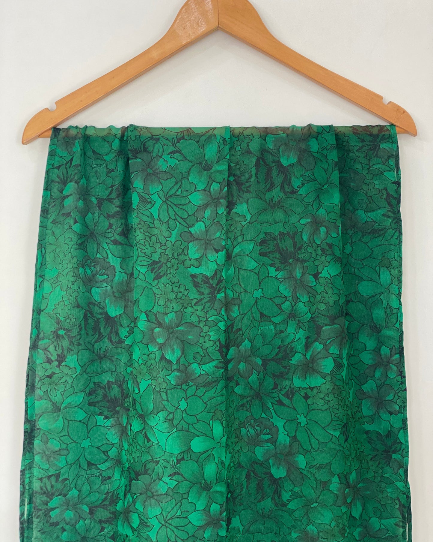 Forest green pure chiffon scarf
