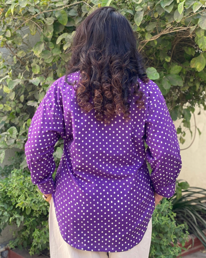Purple dot natural dyed shirt