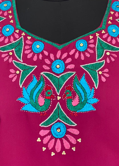 Silk handwork kurti