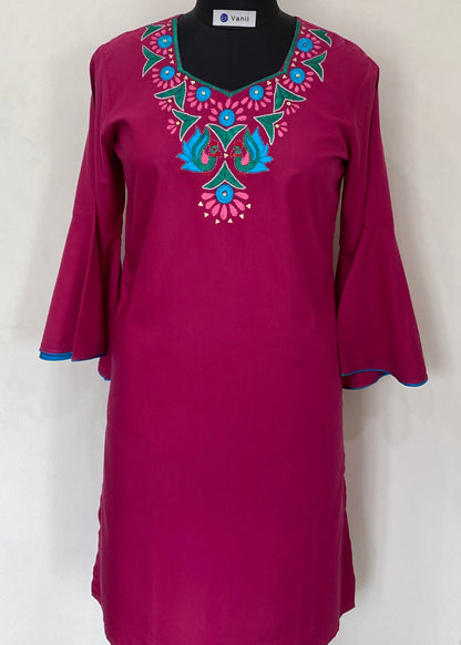 Silk handwork kurti
