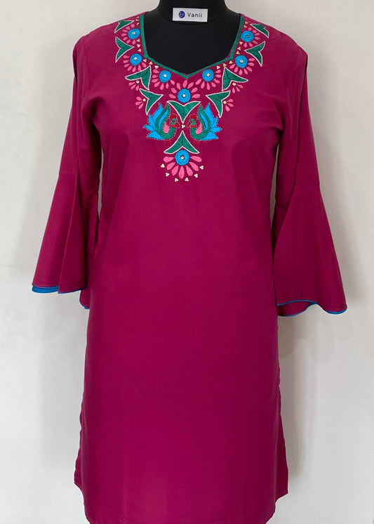 Silk handwork kurti