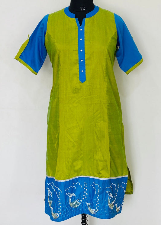 Silk handwork kurti